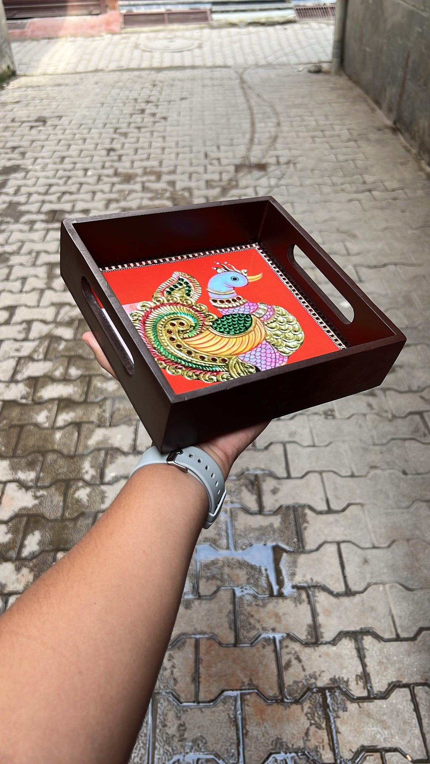 Tanjore Designs Wooden Trays