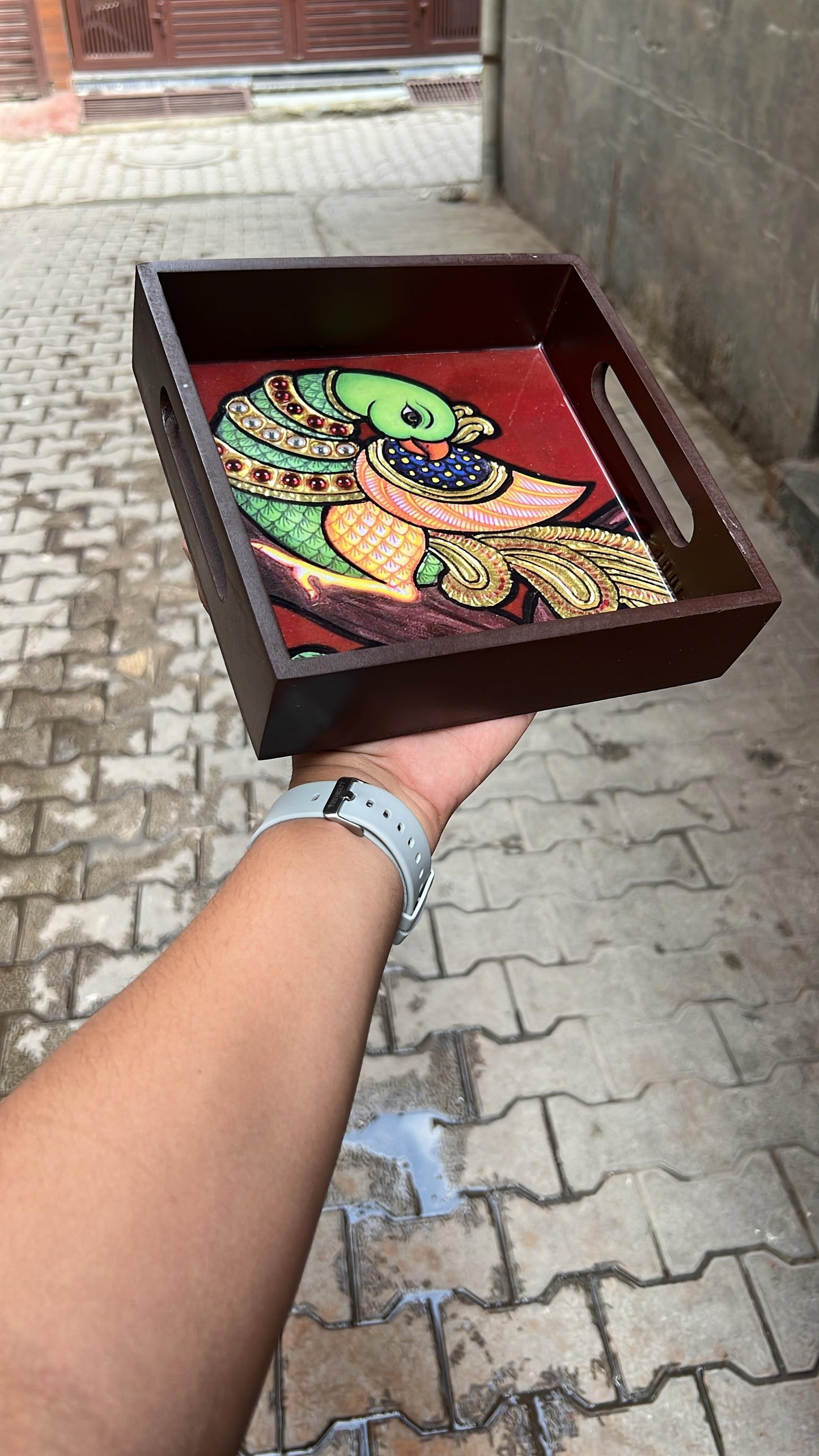 Tanjore Designs Wooden Trays